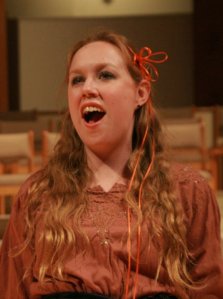 Christina Dragoo Singing in a Rehearsal for the Opera Carmen